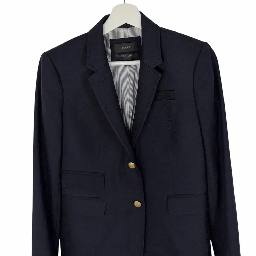 J. crew Schoolboy Blazer 4T Navy Blue Preppy Fall Jacket Academia Gold Buttons